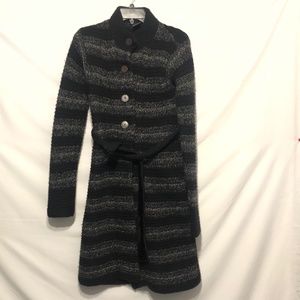 Theory Charcol Gray Wool Cashmere Blend Petite Cardigan Sweater